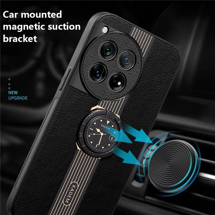 KADEM Para OnePlus 12 5G Funda Electrochapado Patrón de Reloj Estuches de Teléfono Móvil - Negro