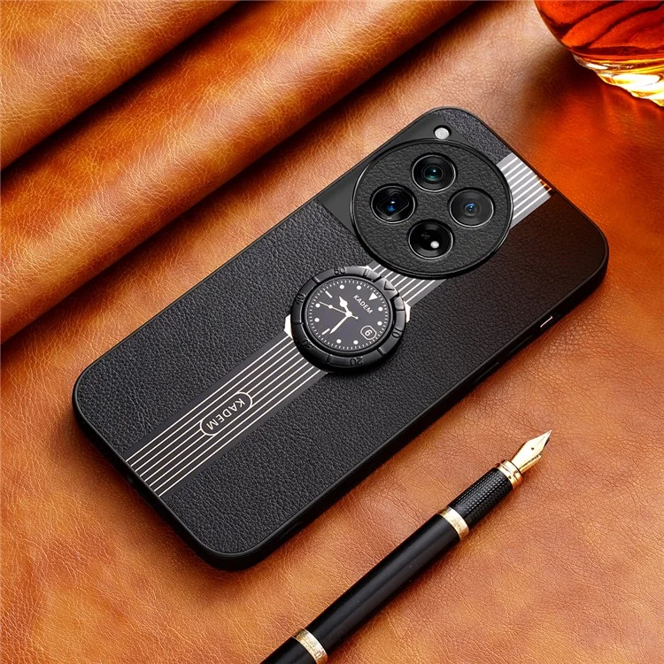 KADEM Para OnePlus 12 5G Funda Electrochapado Patrón de Reloj Estuches de Teléfono Móvil - Negro