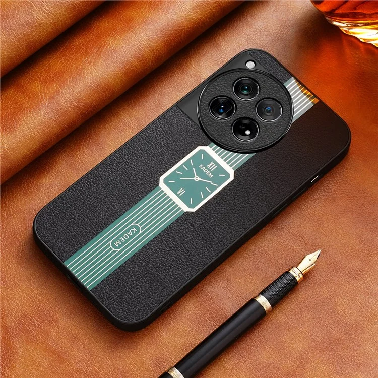 KADEM For OnePlus 12 5G Cover Anti-fall Acrylic+TPU+PU Cell Phone Case - Green