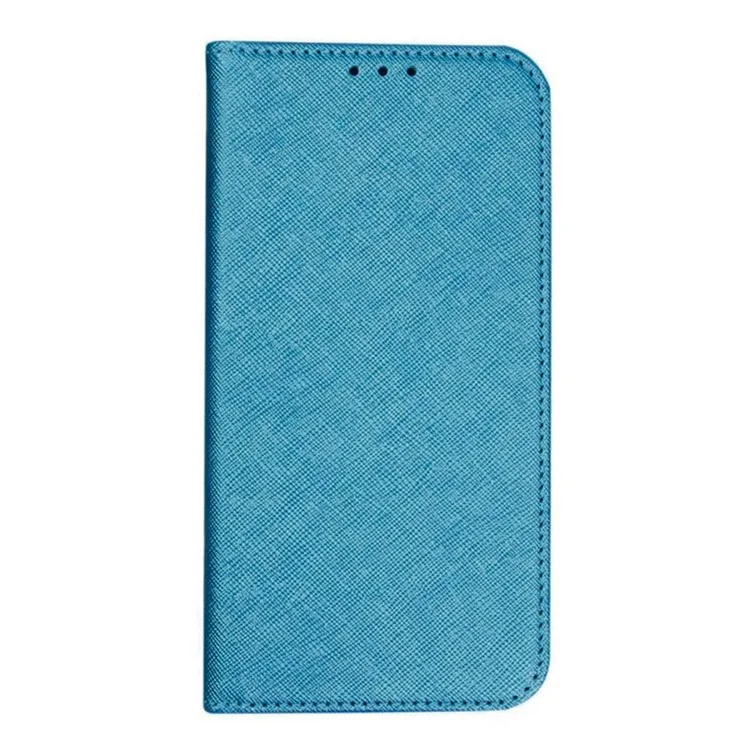 Para Xiaomi 14 Case Cross Texture Magnetic Auto Closing Drop-proof Phone Cover with Wallet Stand - Sky Blue