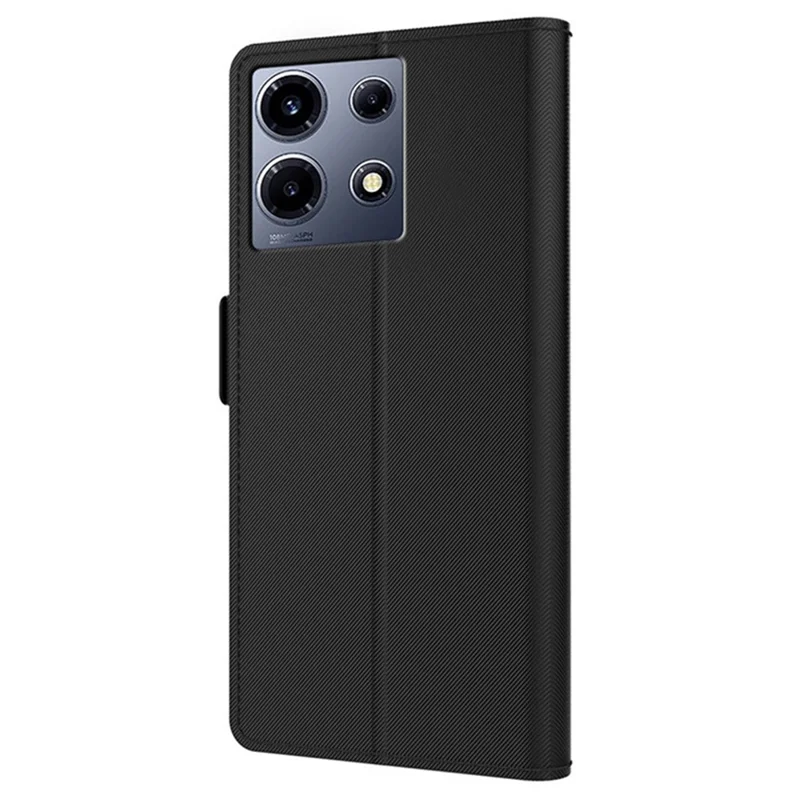 For Infinix Note 30 VIP 5G Phone Cover Built-In Mirror PU Leather Stand Case - Black