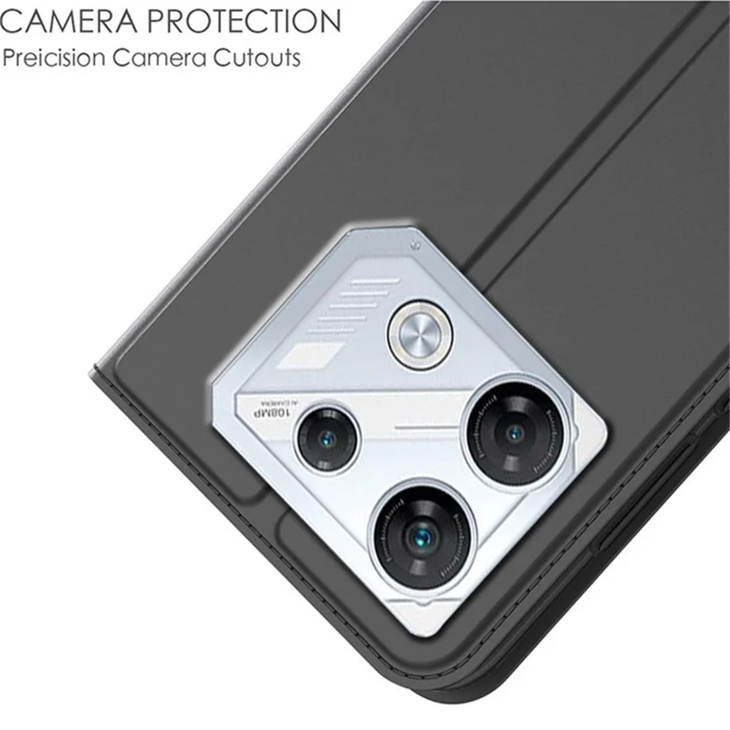 Mobile Phone Case for Infinix GT 10 Pro 5G Card Slot PU Leather Cover - Black