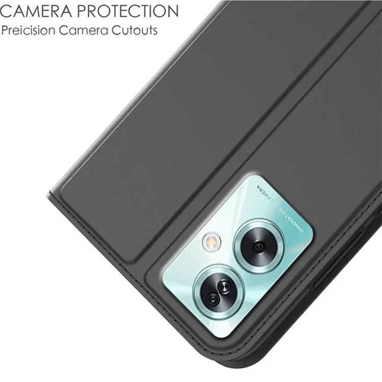 For Oppo A2 5G Stand Case Card Holder PU Leather Phone Cover - Black