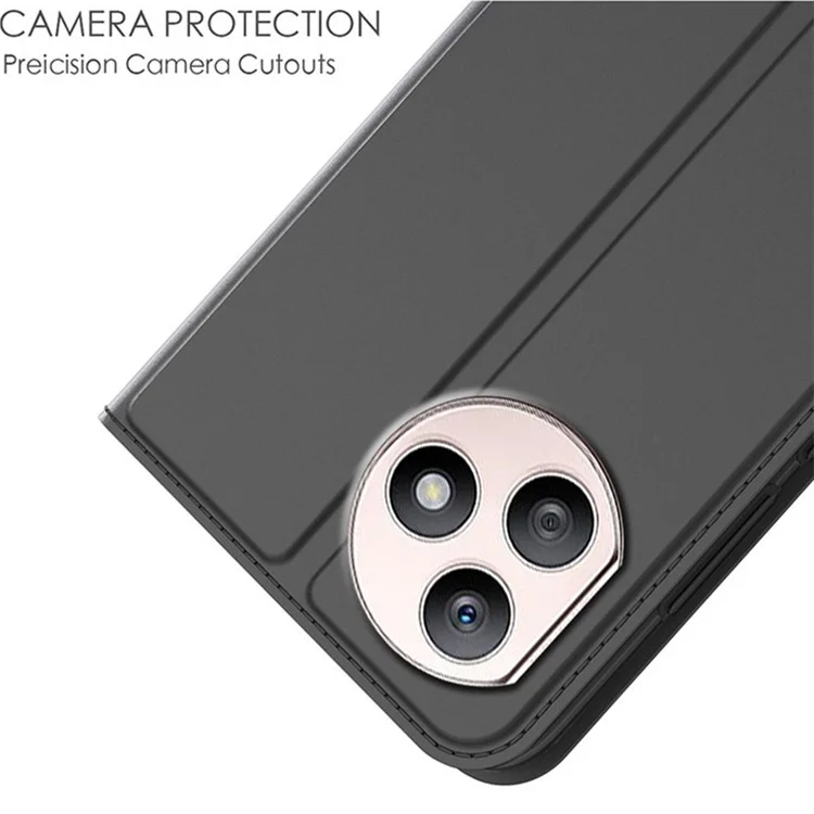 Funda de piel sintética con tarjetero para For Honor X50i+ 5G - Negro