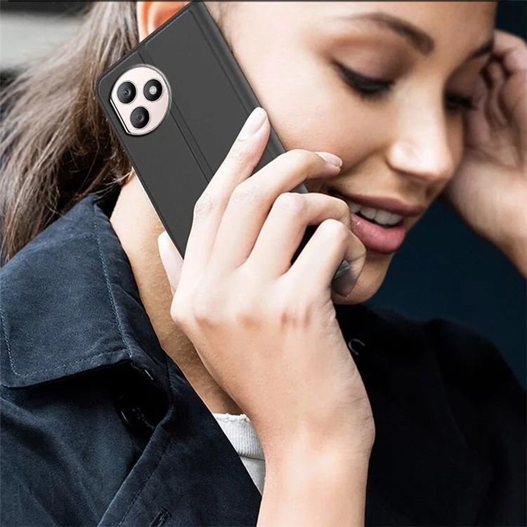 Funda de piel sintética con tarjetero para For Honor X50i+ 5G - Negro