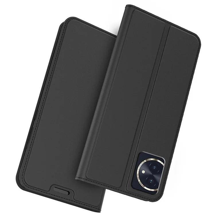 PU Leather Shell for Honor 100 5G Case Card Slot Phone Cover - Black
