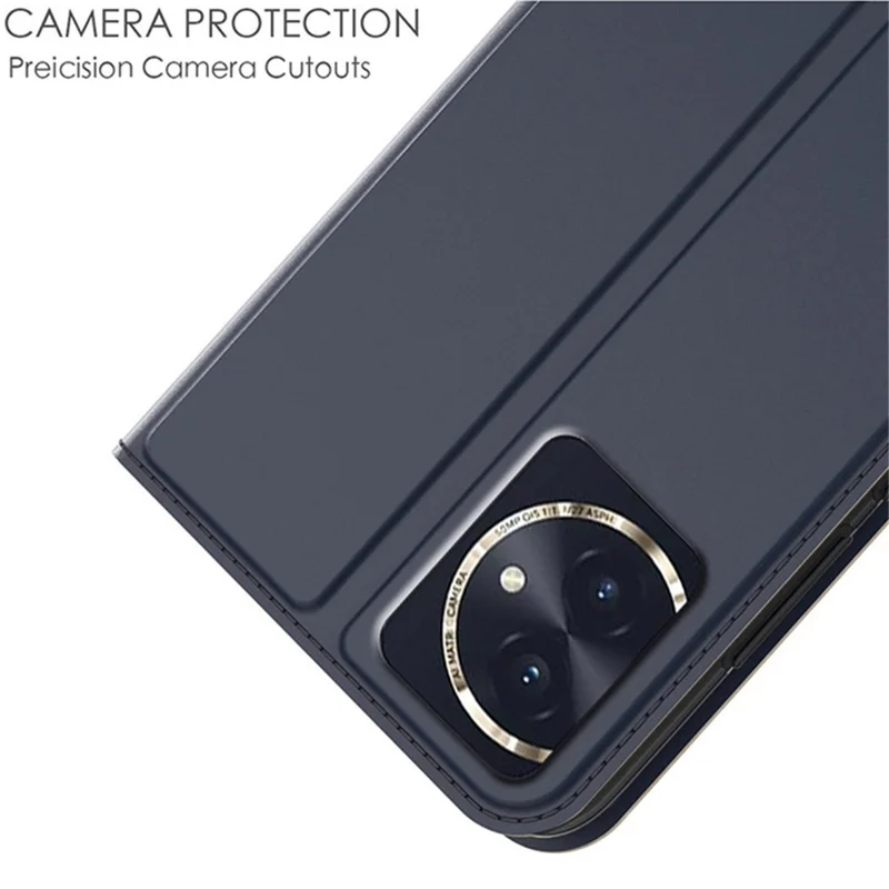 PU Leather Shell for Honor 100 5G Case Card Slot Phone Cover - Blue