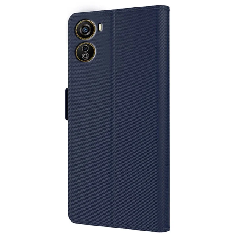 For ZTE nubia Neo 5G Cell Phone Case Anti-drop PU Leather Cover with Mirror - Blue