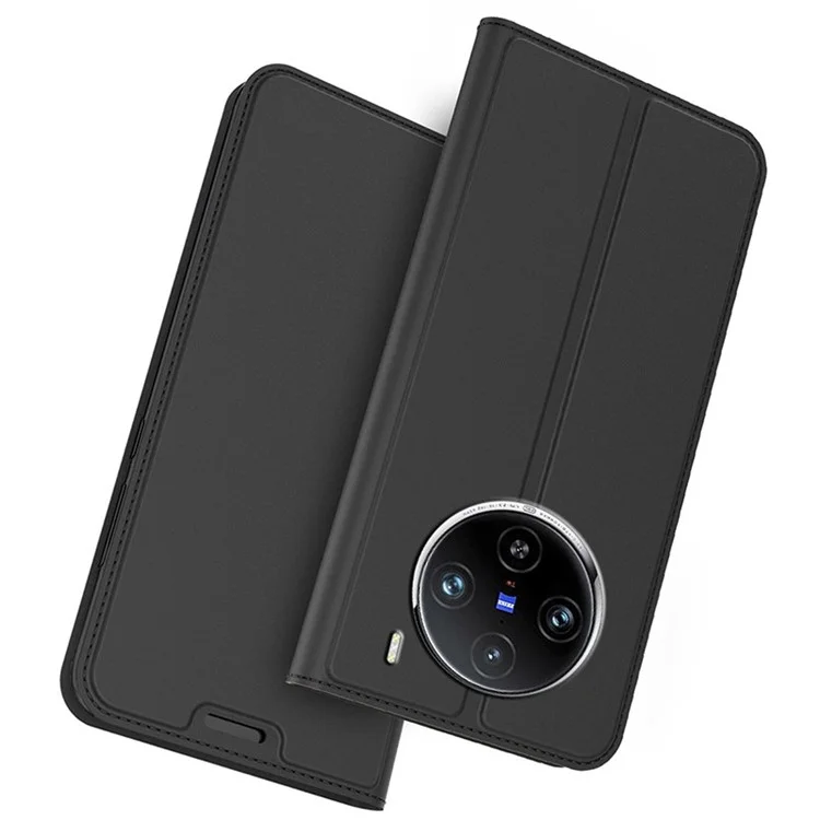 Pour vivo X100 Pro 5G Fente Carte Support Housse en Cuir PU Étui de Téléphone - Noir