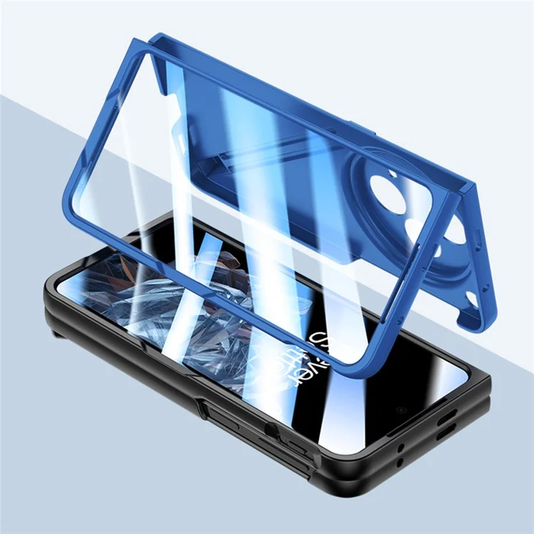 For Oppo Find N3 5G Phone Case with Tempered Glass Film / Stylus Pen Skin Touch Feel - Orange