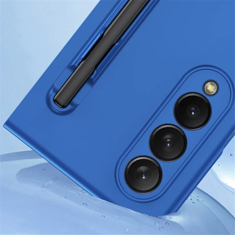 For Samsung Galaxy Z Fold4 5G Phone Case PC Protective Cover with Tempered Glass Film / Stylus Pen - Green