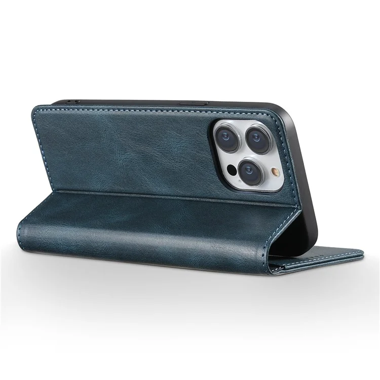 SUTENI J02 Series per iPhone 15 Pro Max Case Texture Waxy Leather Phone Cover con chiusura magnetica - Blu