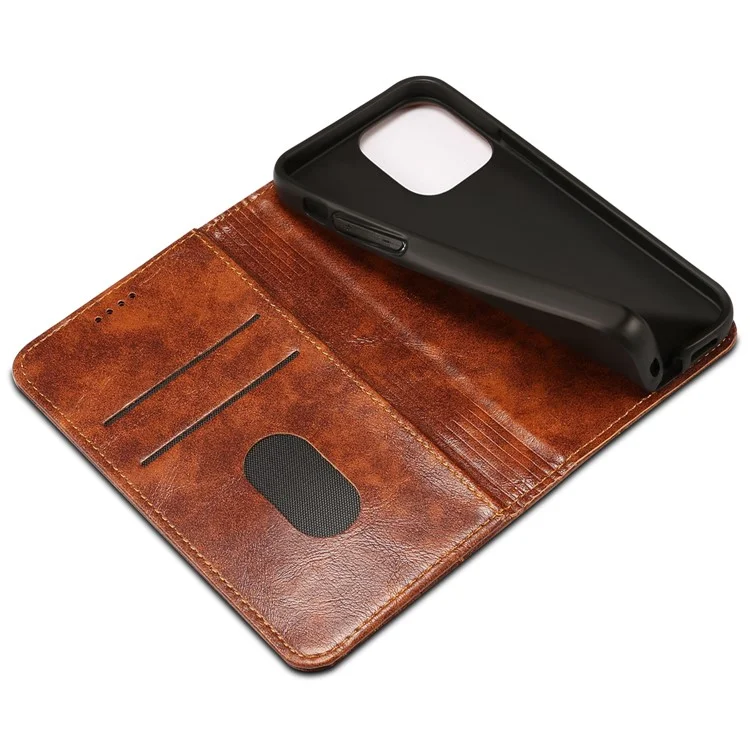 SUTENI Für iPhone 15 Pro Case Anti-Kratzer PU-Leder+TPU Handy-Geldbörse - Khaki