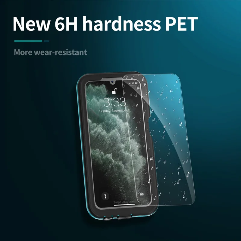 REDPEPPER A Series For Samsung Galaxy A15 5G Case Waterproof Built-in Screen Protector IP68 Underwater - Black+Grass Blue