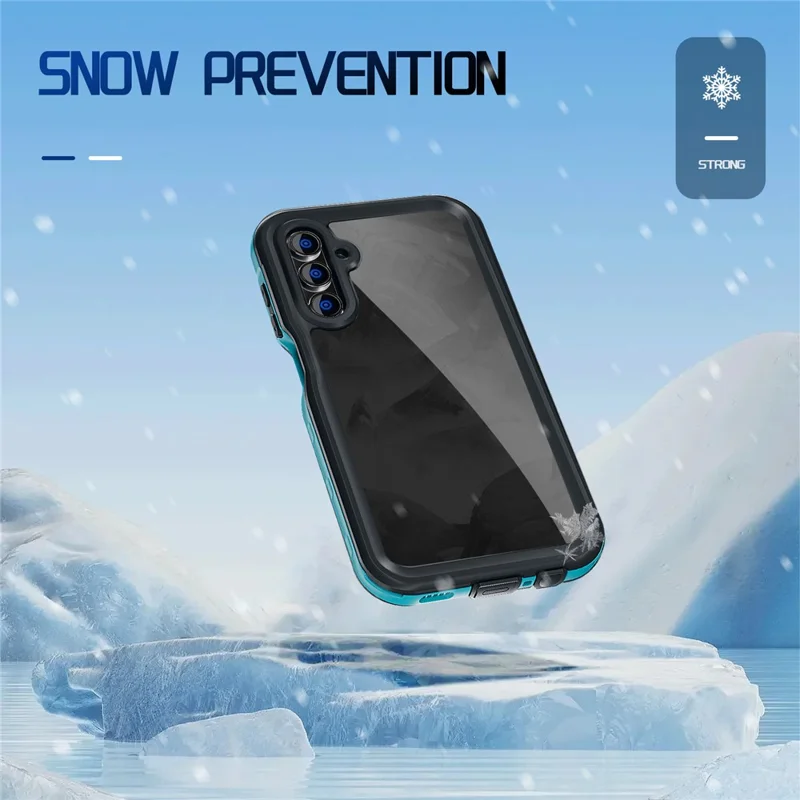 REDPEPPER A Series For Samsung Galaxy A15 5G Case Waterproof Built-in Screen Protector IP68 Underwater - Black+Grass Blue