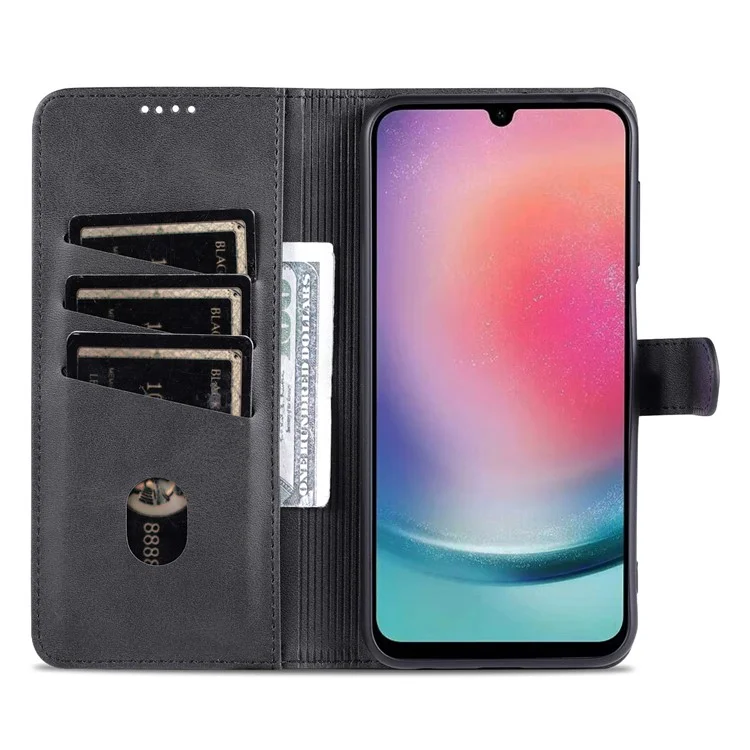 AZNS para Samsung Galaxy A35 5G Capa de Telefone de Couro Carteira Flip Phone Cover - Preto