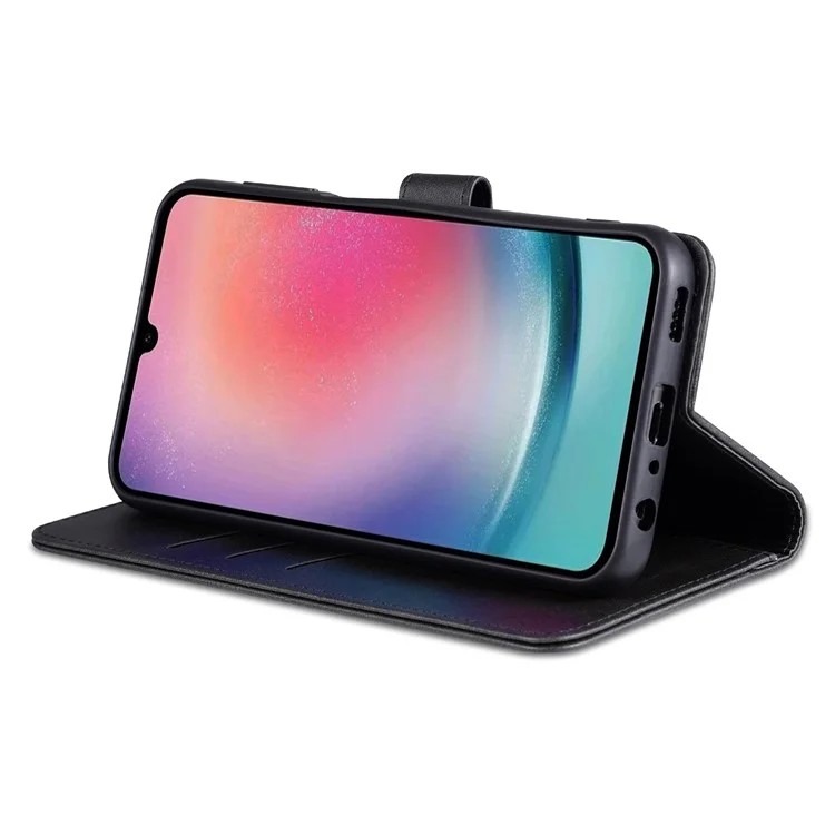 AZNS para Samsung Galaxy A35 5G Capa de Telefone de Couro Carteira Flip Phone Cover - Preto