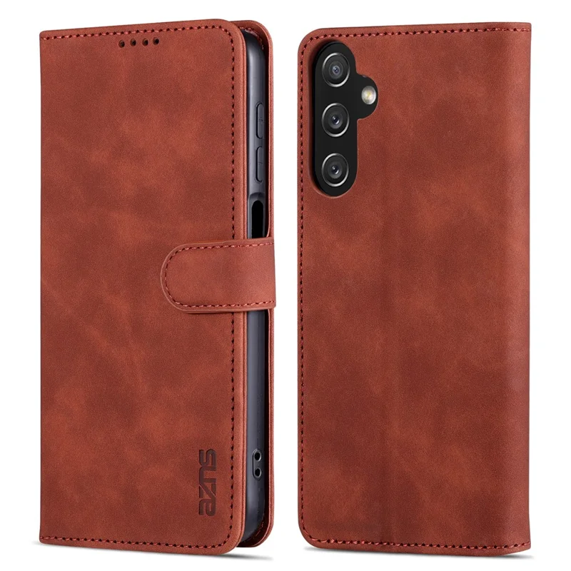 AZNS For Samsung Galaxy A35 5G Leather Phone Case Wallet Flip Phone Cover - Brown