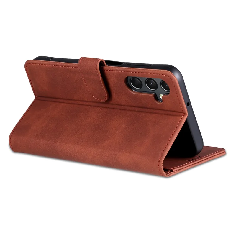 AZNS For Samsung Galaxy A35 5G Leather Phone Case Wallet Flip Phone Cover - Brown