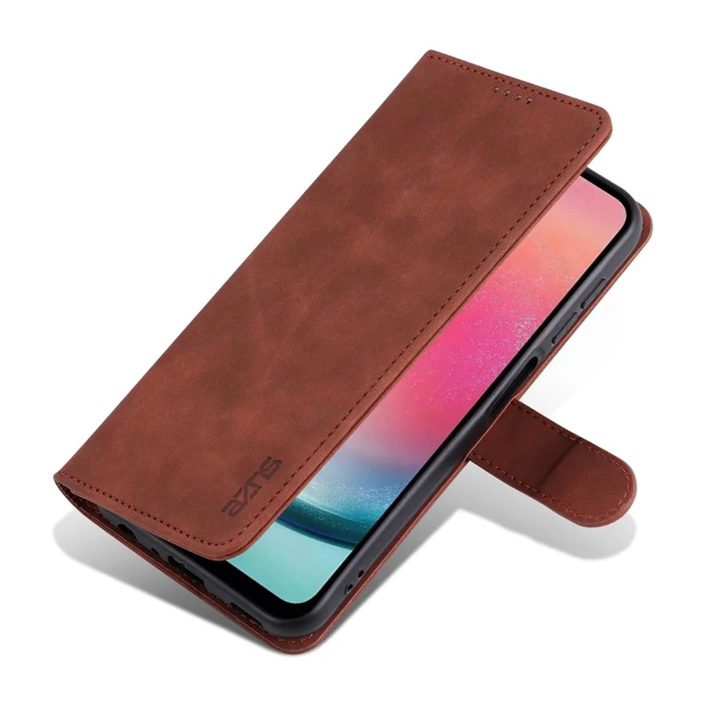 AZNS For Samsung Galaxy A35 5G Leather Phone Case Wallet Flip Phone Cover - Brown