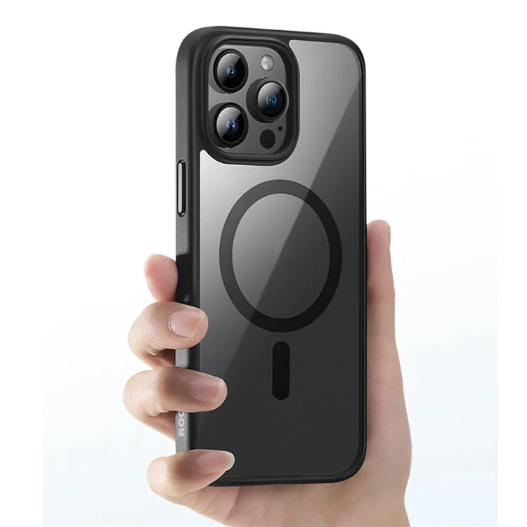 ROCK For iPhone 15 Pro Max Clear Phone Case Magnetic Cover Compatible with MagSafe - Titanium Black