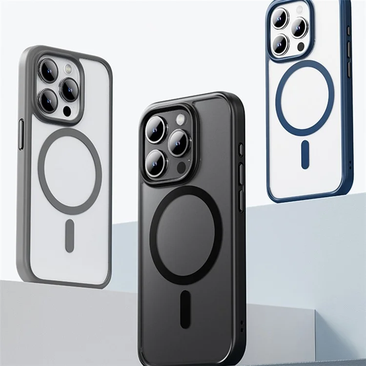 ROCK For iPhone 15 Pro Max Clear Phone Case Magnetic Cover Compatible with MagSafe - Titanium Black