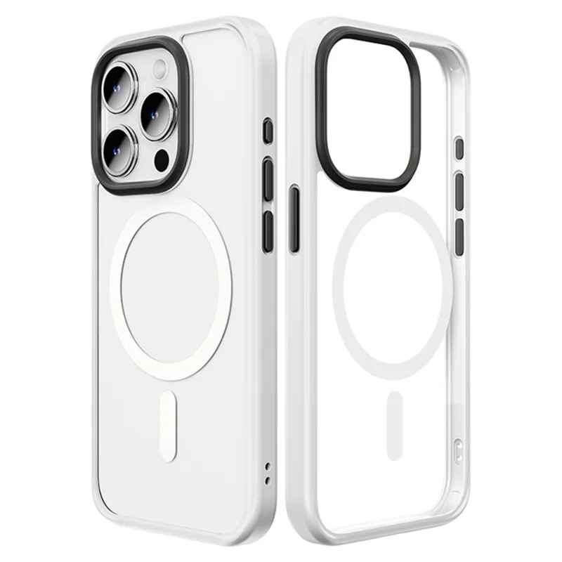 ROCK For iPhone 15 Pro Max Clear Phone Case Magnetic Cover Compatible with MagSafe - White