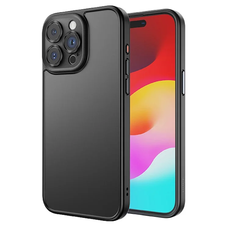 ROCK For iPhone 15 Pro Max Skin-Feel Phone Case with Lens Protection - Titanium Black