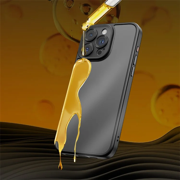 ROCK For iPhone 15 Pro Max Skin-Feel Phone Case with Lens Protection - Titanium Black