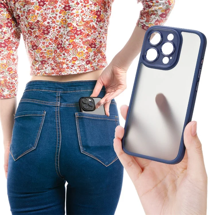 ROCK For iPhone 15 Pro Max Skin-Feel Phone Case with Lens Protection - Titanium Black