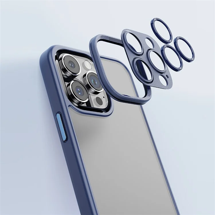 ROCK для чехла iPhone 15 Pro с защитой объектива и кожаным покрытием - Титановый черный