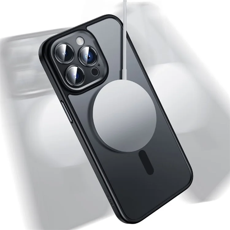 ROCK For iPhone 15 Pro Magnetic Phone Case Skin Touch Phone Cover - Titanium Black
