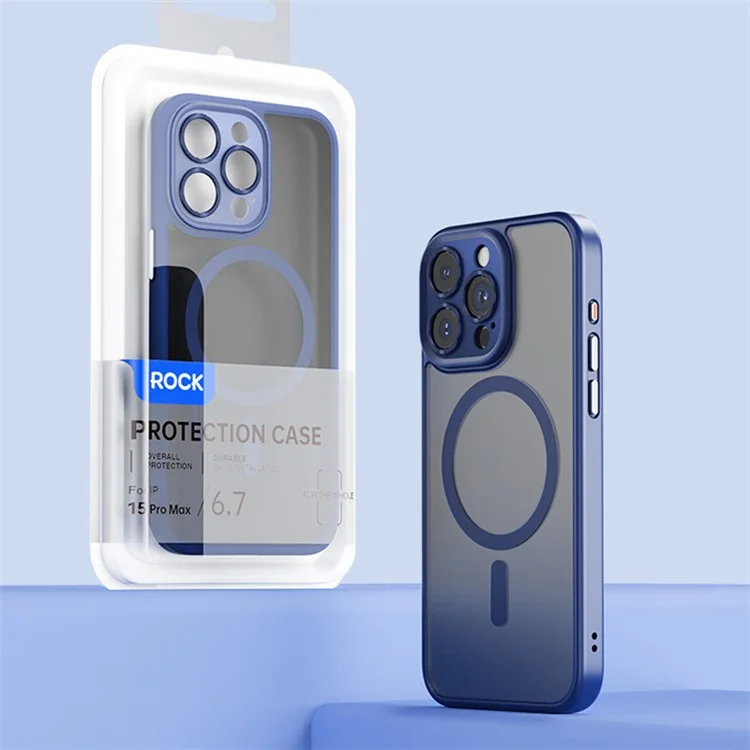 ROCK For iPhone 15 Pro Magnetic Phone Case Skin Touch Phone Cover - Titanium Black