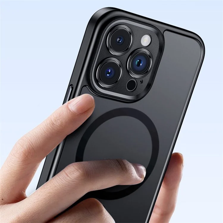 ROCK For iPhone 15 Pro Magnetic Phone Case Skin Touch Phone Cover - Titanium Black