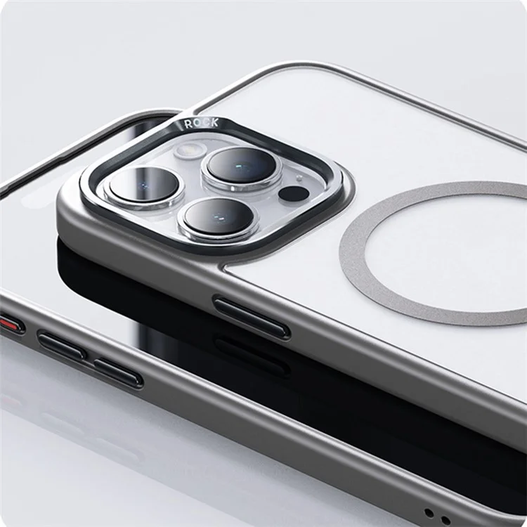 ROCK Para iPhone 15 Capa Magnética Fosca PC+TPU - Titanium Blue