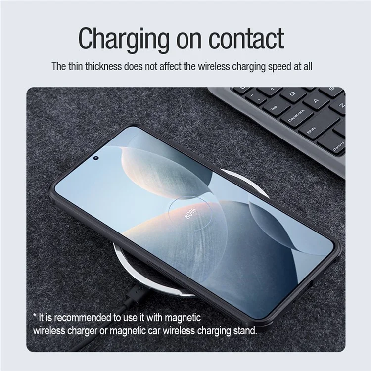 NILLKIN Frosted Shield Pro für Xiaomi Poco F6 Pro 5G / Redmi K70 5G / K70 Pro 5G Handyhülle Sturzsichere magnetische Abdeckung - Grün