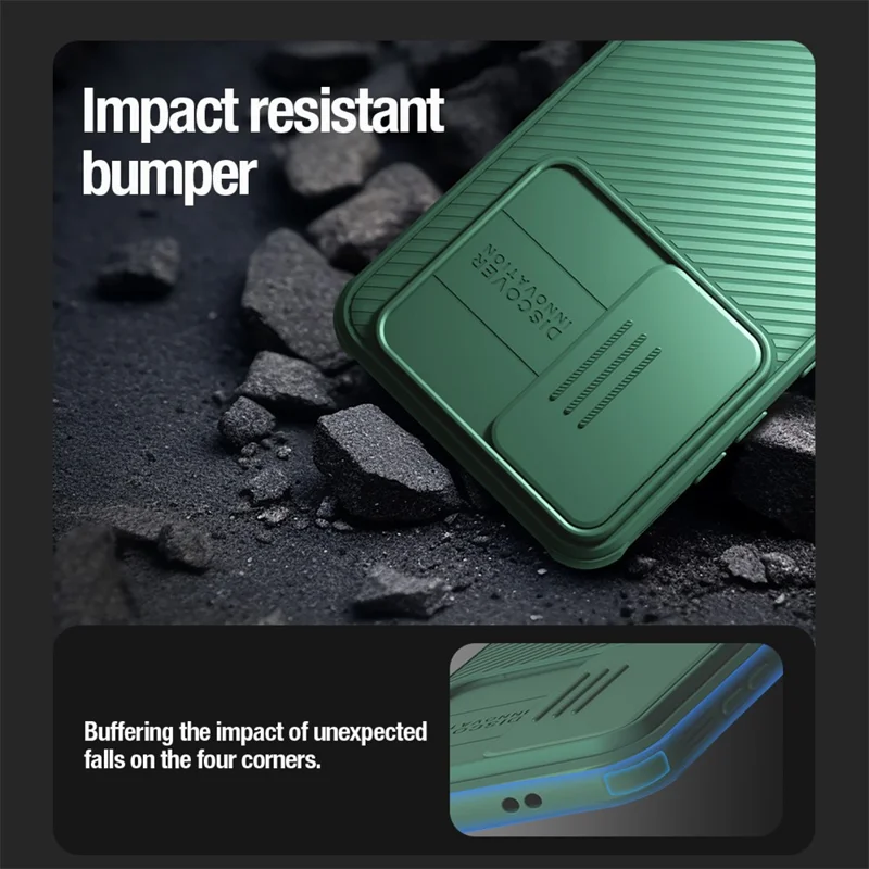 NILLKIN CamShield Pro Case for Samsung Galaxy S24 Shell Magnetic PC+TPU Phone Cover - Green