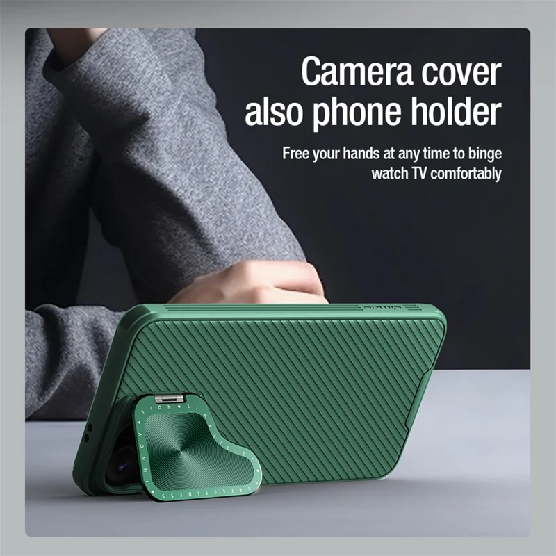 NILLKIN CamShield Prop Series for Samsung Galaxy S24+ Case Slim-Fit PC+TPU Kickstand Cover - Black