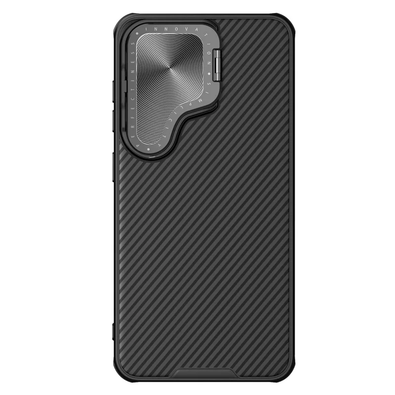 NILLKIN CamShield Prop Series for Samsung Galaxy S24 Cell Phone Case Kickstand Lens Lid PC+TPU Shell - Black