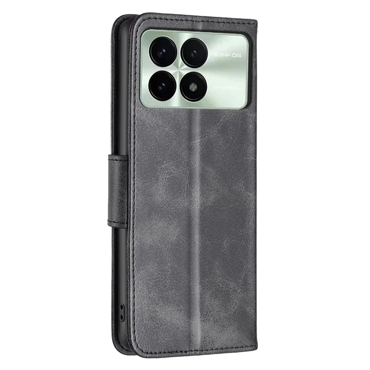For Xiaomi Redmi K70E 5G / Poco X6 Pro 5G Textured Wallet Phone Case PU Leather Stand Cover - Black