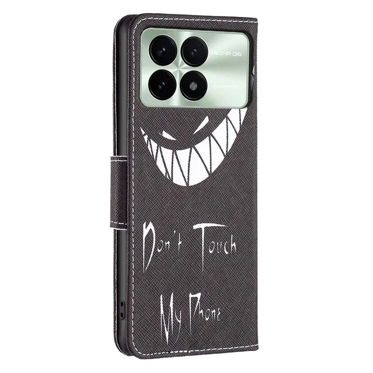 For Xiaomi Redmi K70E 5G / Poco X6 Pro 5G Leather Wallet Case Pattern Printing Phone Stand Cover - Don't Touch My Phone