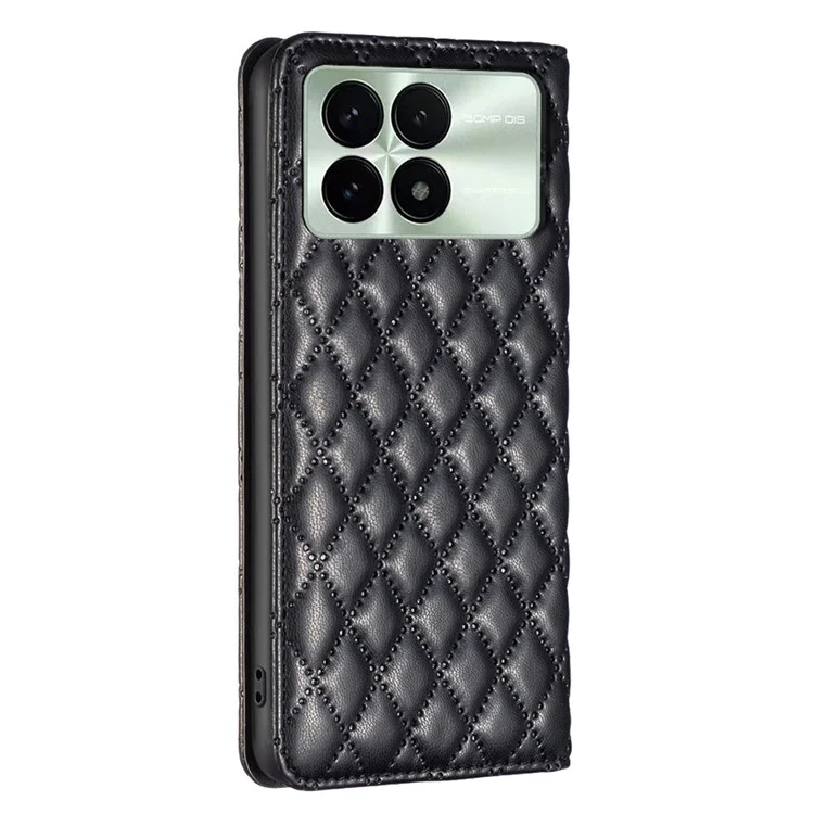 BINFEN COLOR BF Style-16 For Xiaomi Redmi K70E 5G / Poco X6 Pro 5G Case with Card Slot PU Leather Stand Cover Phone Case - Black