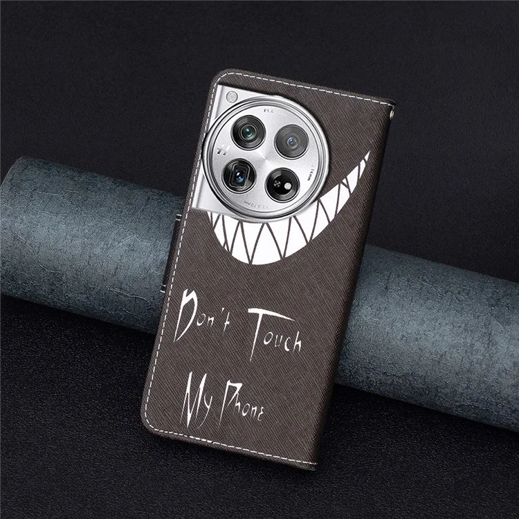 Für OnePlus 12 5G Wallet Case Stand Pattern Printing PU Leder Handyhülle Schutz - Fass mein Telefon nicht an