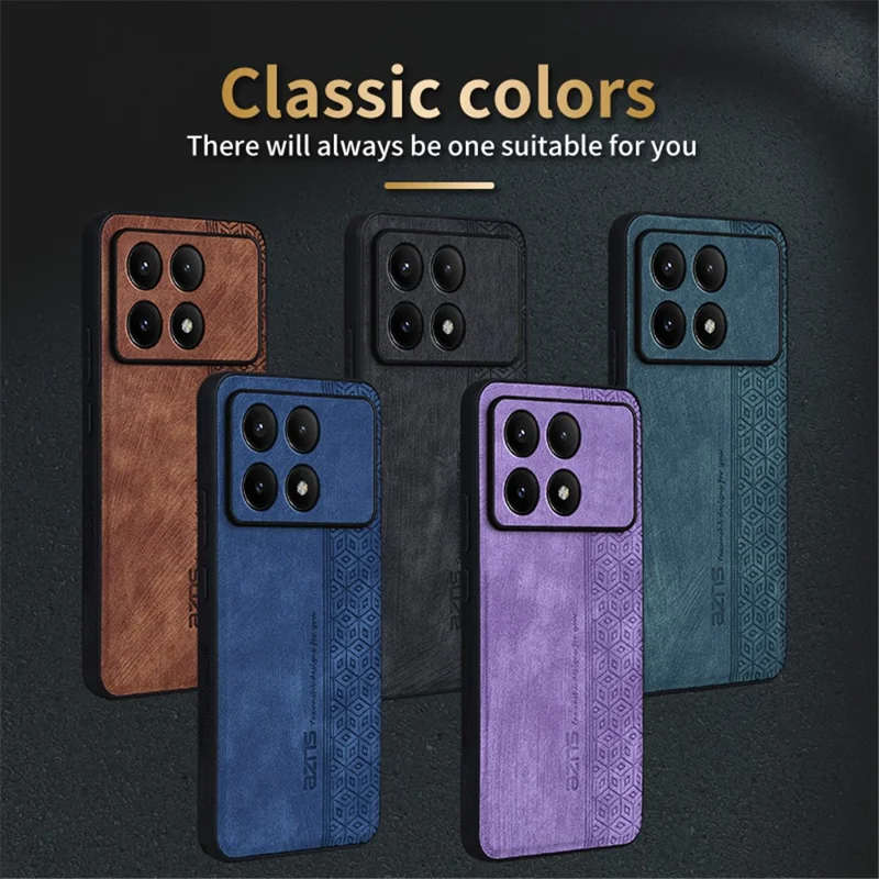 AZNS für Xiaomi Redmi K70E 5G / Poco X6 Pro 5G Handyhülle Stilvoller geprägter Texturüberzug - Braun