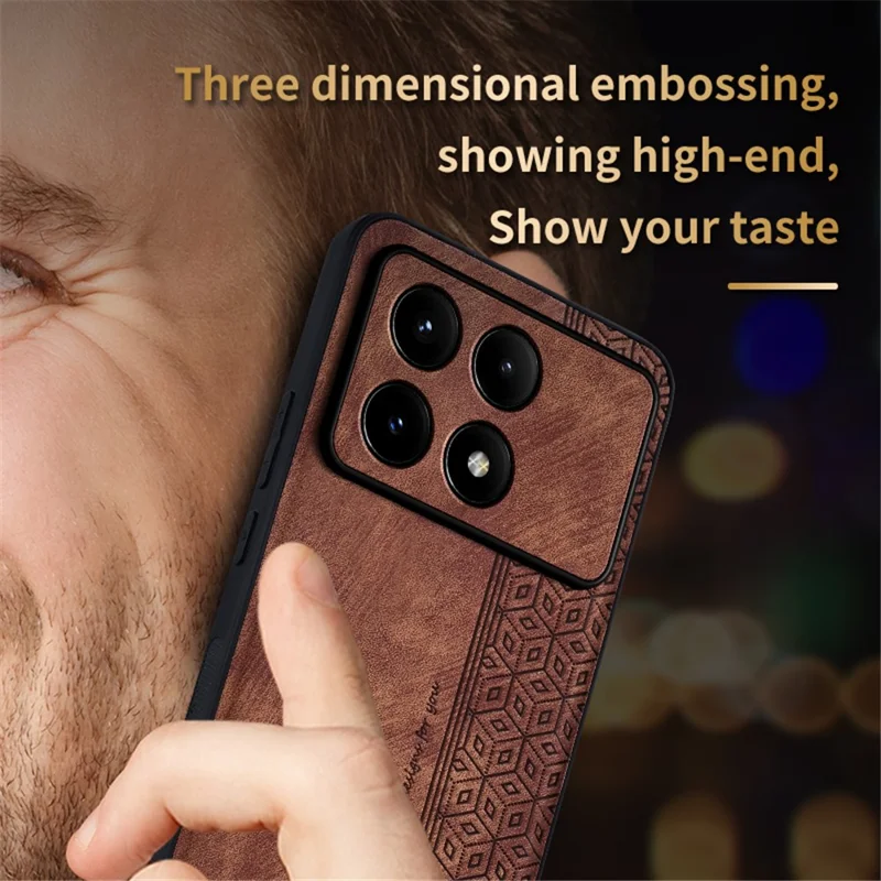 AZNS für Xiaomi Redmi K70E 5G / Poco X6 Pro 5G Handyhülle Stilvoller geprägter Texturüberzug - Braun