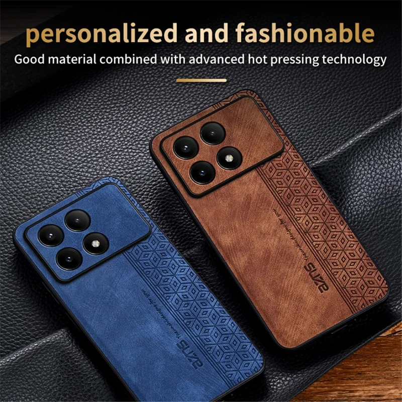AZNS für Xiaomi Redmi K70E 5G / Poco X6 Pro 5G Handyhülle Stilvoller geprägter Texturüberzug - Braun