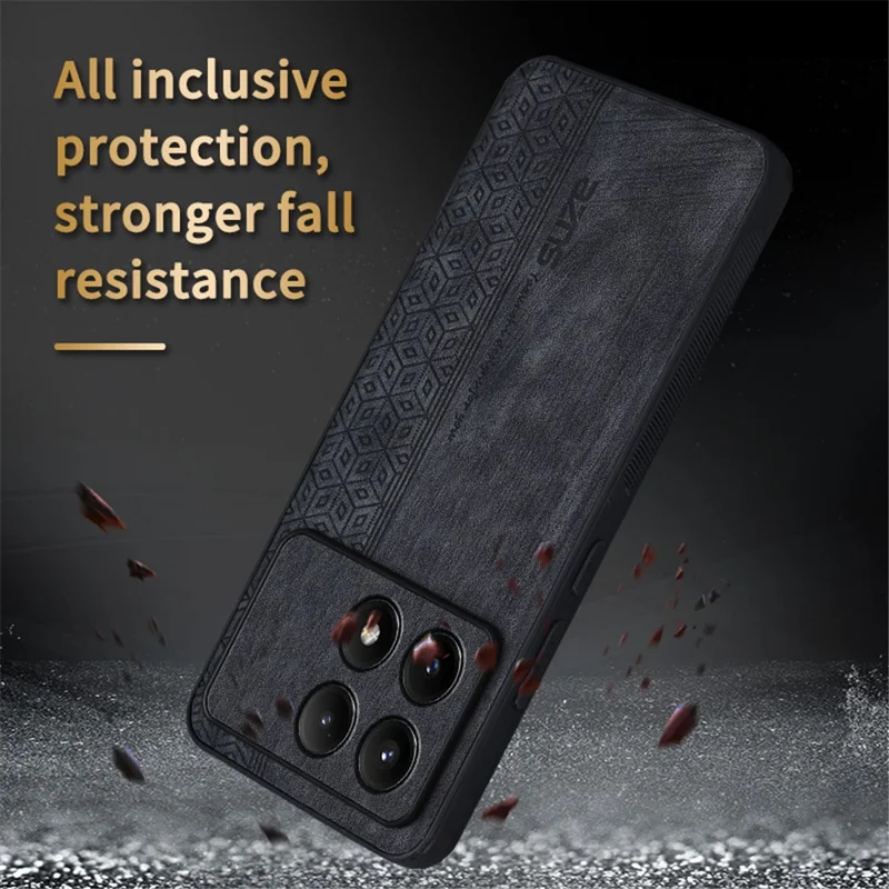 AZNS für Xiaomi Redmi K70E 5G / Poco X6 Pro 5G Handyhülle Stilvoller geprägter Texturüberzug - Braun