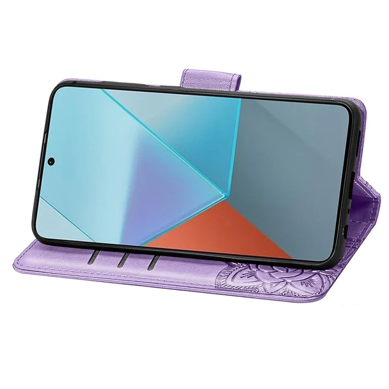 For Xiaomi Redmi Note 13 Pro 5G / Poco X6 5G Case Wallet with Card Holder Butterfly Pattern PU Leather Phone Cover - Light Purple