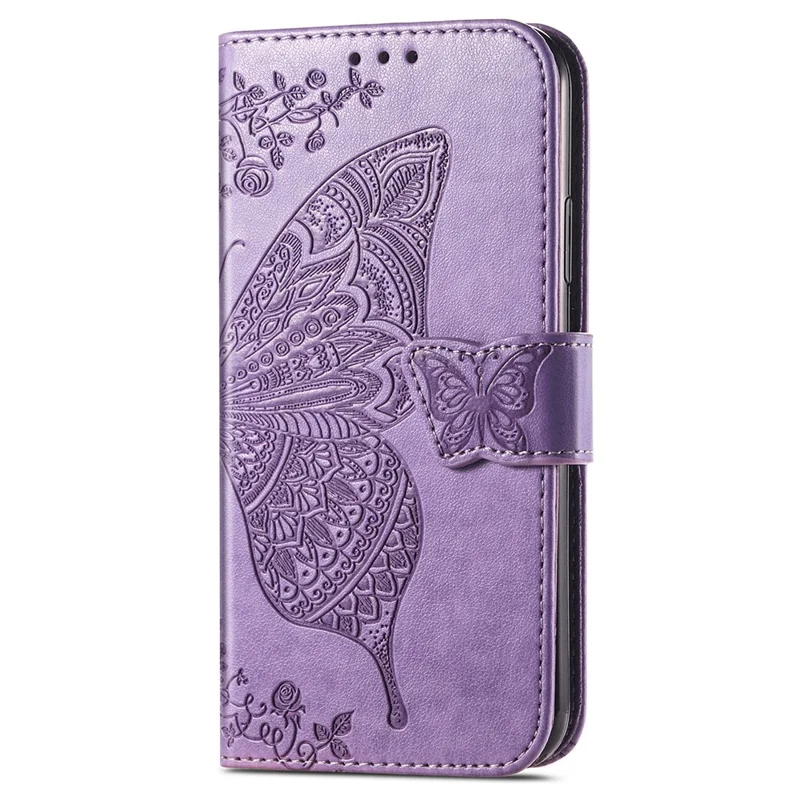 For Xiaomi Redmi Note 13 Pro 5G / Poco X6 5G Case Wallet with Card Holder Butterfly Pattern PU Leather Phone Cover - Light Purple