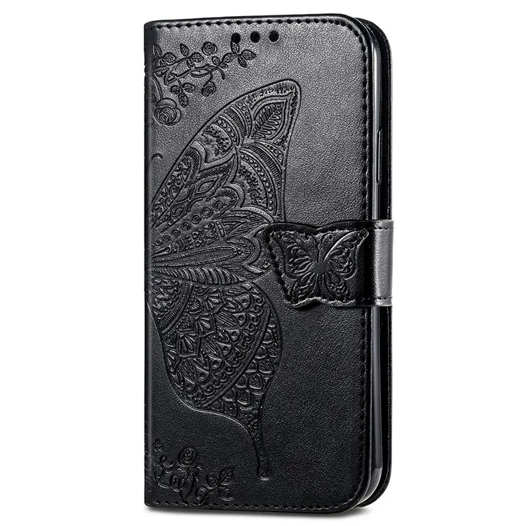 Per Honor 90 Lite 5G / X50i 5G Custodia a portafoglio stile flip in pelle con motivo a farfalla - Nero 